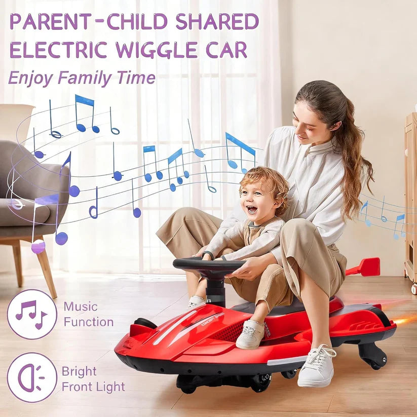 12V Electric Wiggle Car | 2-in-1 Swing & Drift Ride-On