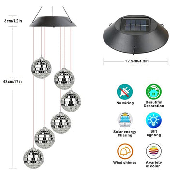 1pc Color Changing Solar Wind Chimes - LED Mobile Hanging Light For Garden, Patio, And Yard Decorat