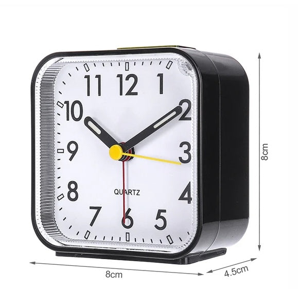 LED Desk Alarm Clock Nightlight Snooze Quiet Non Ticking Battery Powered Bedroom