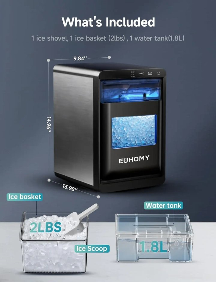 Nugget Ice Maker | 44 lbs/24H Self-Cleaning