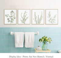 4PCS 8X10in,Botanical Plant Canvas Wall Art, Framed Boho Wall Decor For Bathroom, Minimalist Aesthetic Bedroom Wall Art