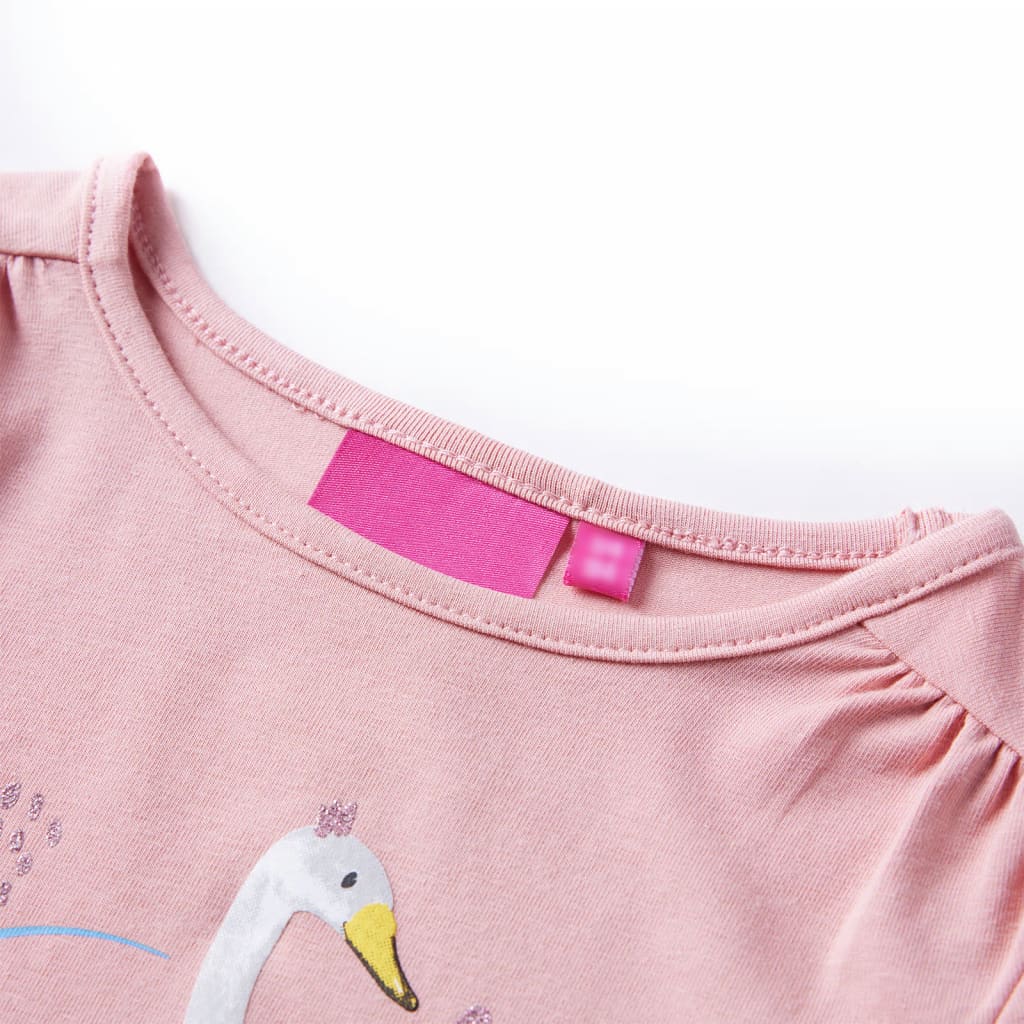 Children's long-sleeved shirt, light pink, size 104; Children's long-sleeved shirt, light pink, size 116; Children's long-sleeved shirt, light pink