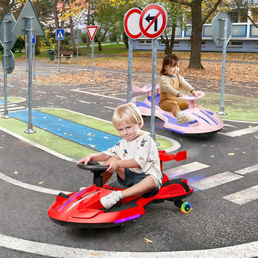 12V Electric Wiggle Car | 2-in-1 Swing & Drift Ride-On