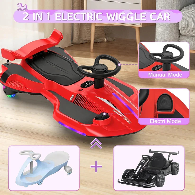 12V Electric Wiggle Car | 2-in-1 Swing & Drift Ride-On
