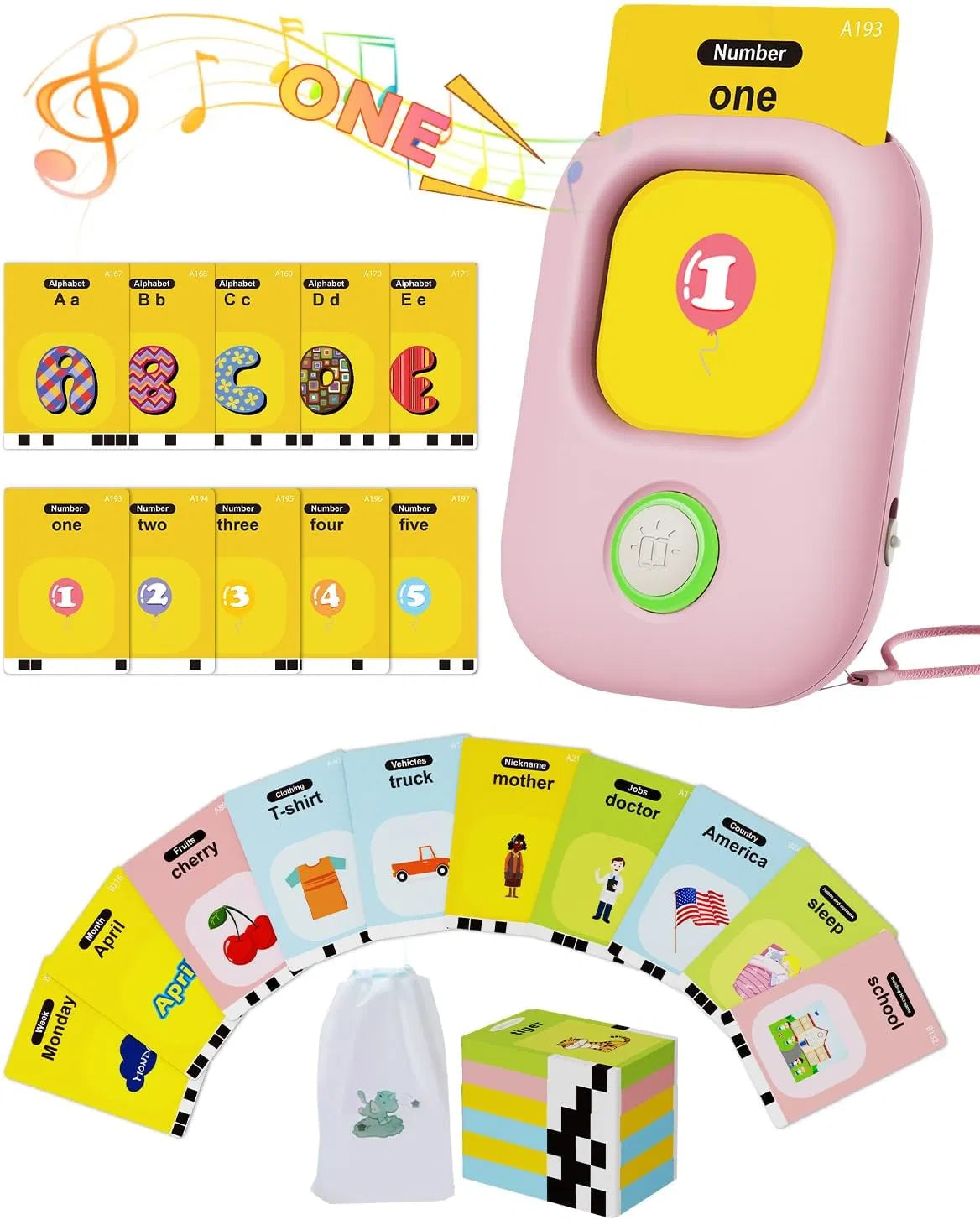 Talking Flash Cards,Kids Toddler Flash Cards With 224 Sight Words,Montessori Toys,Autism Sensory Toys,Speech Therapy Toys,Learning Educational Gifts For Age 1 2 3 4 5 Years Old Boys And Girls