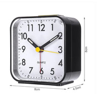 LED Desk Alarm Clock Nightlight Snooze Quiet Non Ticking Battery Powered Bedroom