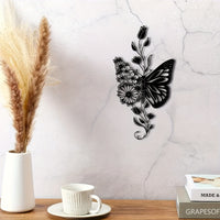 Vintage Sunflower Metal Wall Art - Handcrafted Iron Wall Sculpture