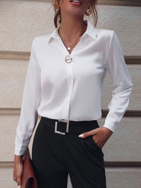 Fashionable Elegant Business Style Long Sleeve Shirt With Pearl Button