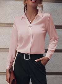 Fashionable Elegant Business Style Long Sleeve Shirt With Pearl Button