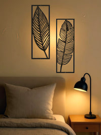 2-Pack Handmade Iron Leaf Wall Art - Rustic Nature-Inspired Home Decor