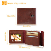 1Pc Men  Wallet PU Leather Purse Slim Card Holder Cases With 2 ID Window Coin Pocket
