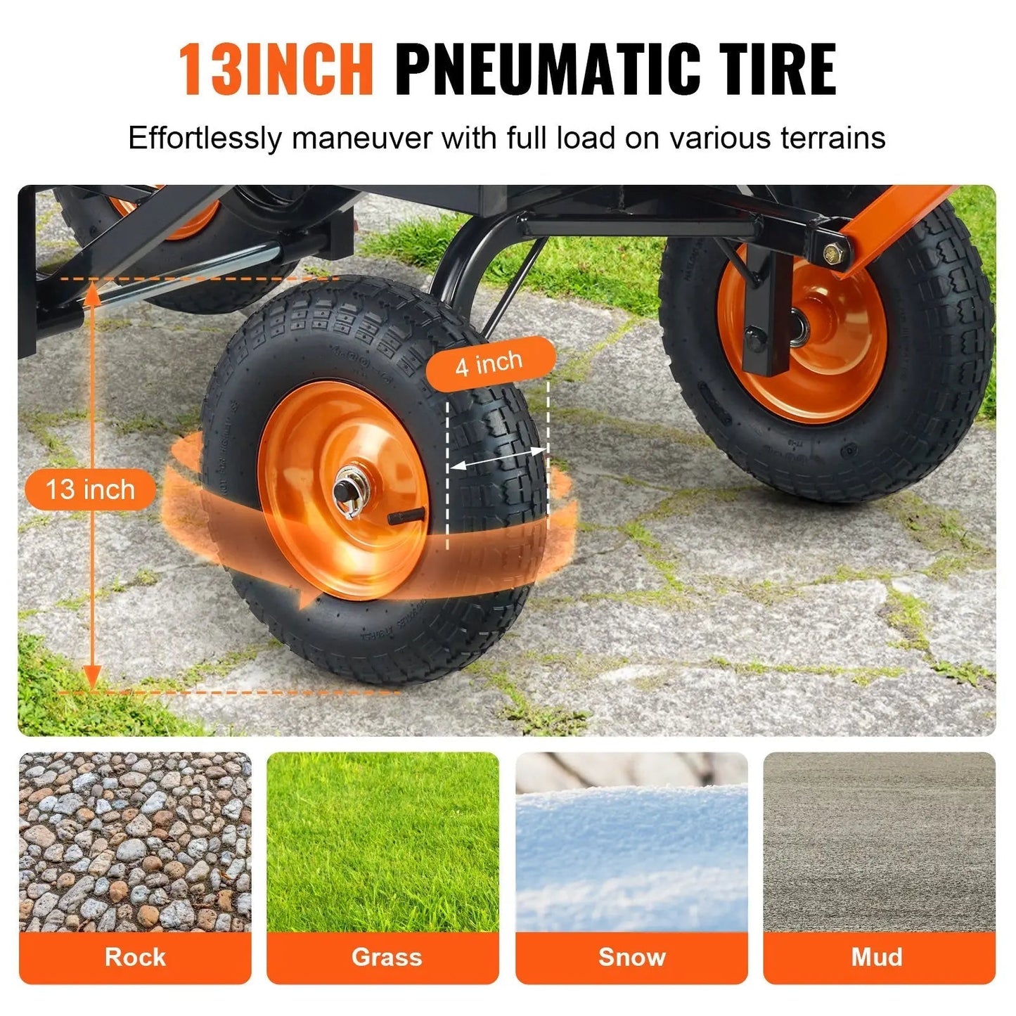 Polyethylene garden dump cart