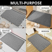 Embossed Microfiber Anti Slip Pebble Bath Mat