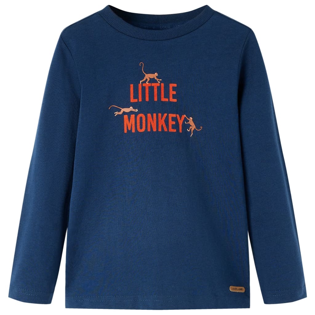 Children's long-sleeved shirt, navy blue, size 104; Children's long-sleeved shirt, navy blue, size 116; Children's long-sleeved shirt, dark