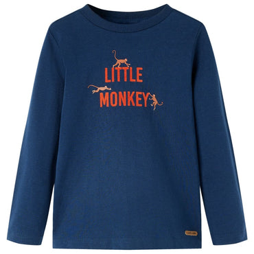 Children's long-sleeved shirt, navy blue, size 104; Children's long-sleeved shirt, navy blue, size 116; Children's long-sleeved shirt, dark
