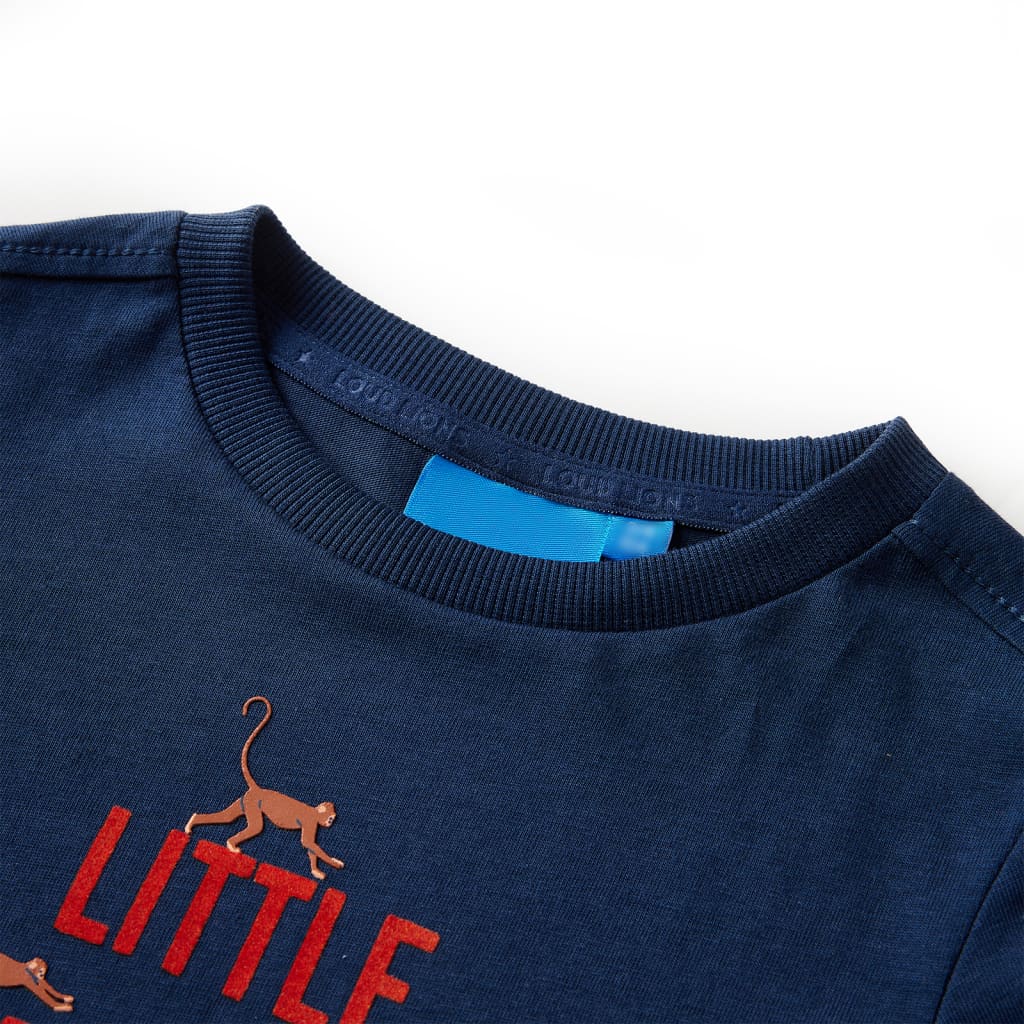 Children's long-sleeved shirt, navy blue, size 104; Children's long-sleeved shirt, navy blue, size 116; Children's long-sleeved shirt, dark