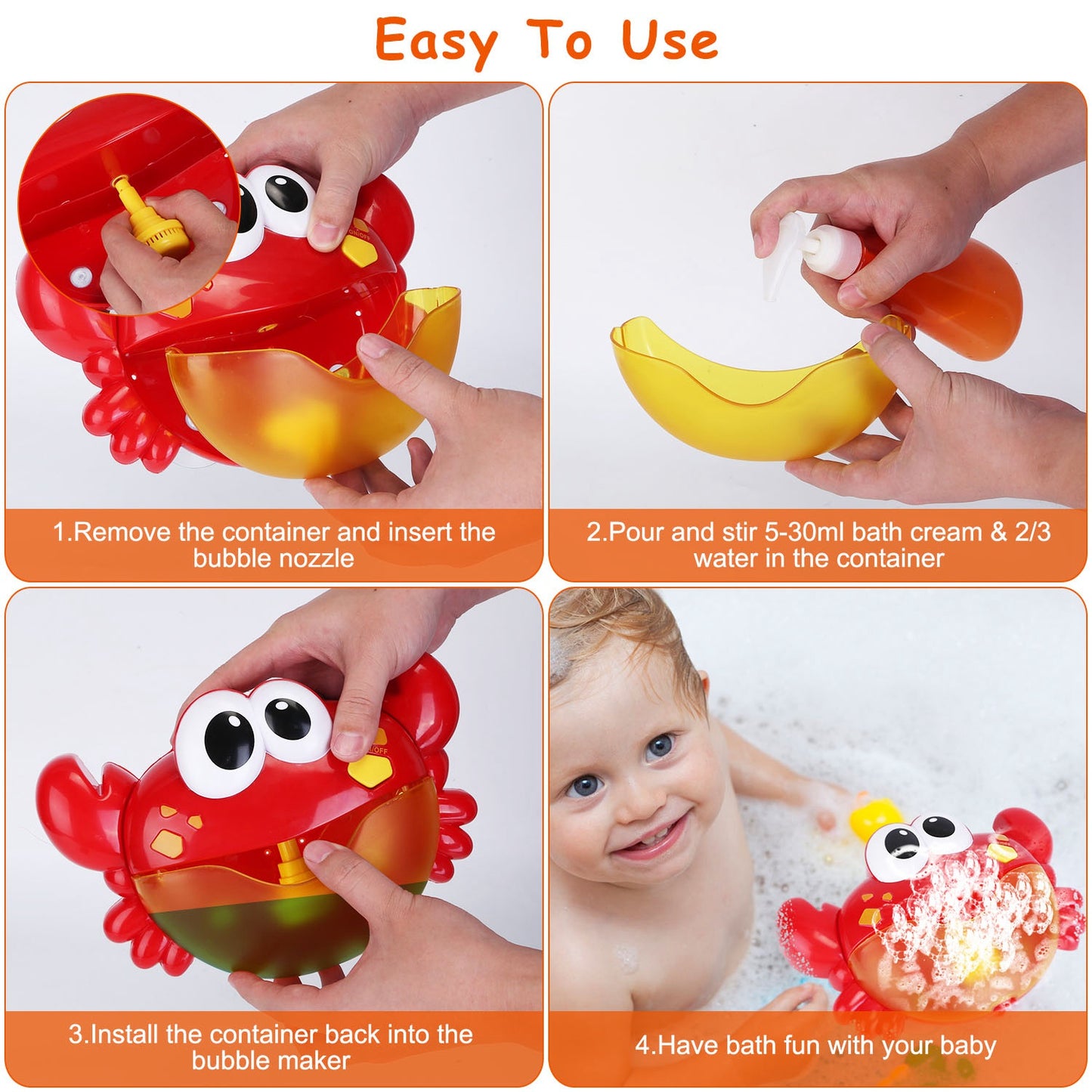 1Pc Frog Musical Bubble Bath Maker Baby Bath Toys For Bathtubs Toddler Bubble Machine For Bath