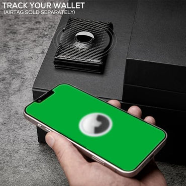 Airtag Wallet Men Minimalist  Up Wallet With Money Clip RFID Card Holder Slim Wallet With Airtag Holder,ID Window