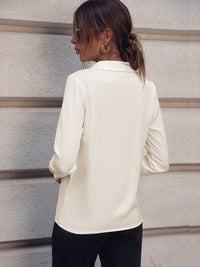 Fashionable Elegant Business Style Long Sleeve Shirt With Pearl Button
