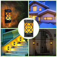 Forbidden To Sell On Walmart 1Pc Flame Solar Lights Outdoor 96 LEDs Waterproof Flickering Flame Wall Mount Lamp Auto On Off Sensor Decorative Landscape Night Lamp For Deck Patio Yard
