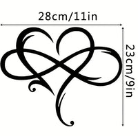 1pc Infinity Heart Metal Wall Decor Black,Heart Love Sign Plaque Elegant Bedroom