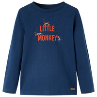 Children's long-sleeved shirt, navy blue, size 104; Children's long-sleeved shirt, navy blue, size 116; Children's long-sleeved shirt, dark