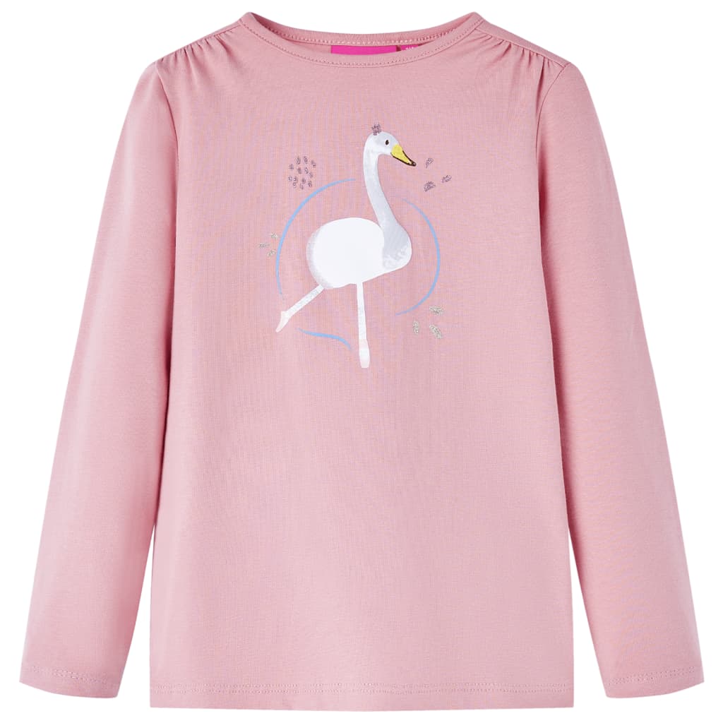 Children's long-sleeved shirt, light pink, size 104; Children's long-sleeved shirt, light pink, size 116; Children's long-sleeved shirt, light pink